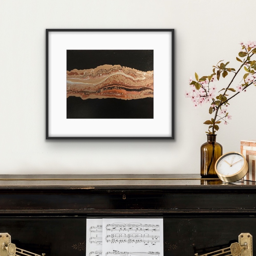 Signed original abstract geode artwork 11 x 14